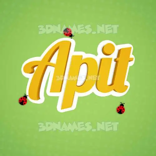 apit in Ladybugs style - 3D name wallpaper