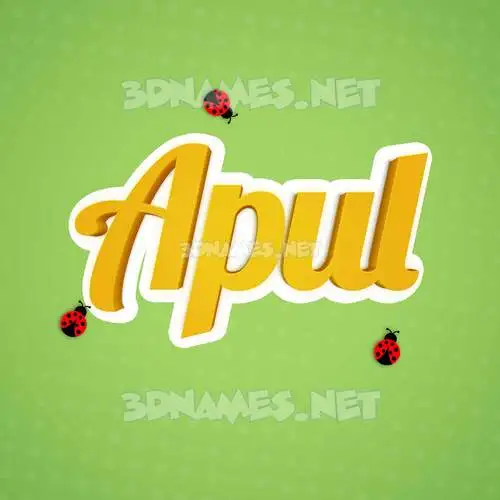 apul in Ladybugs style - 3D name wallpaper