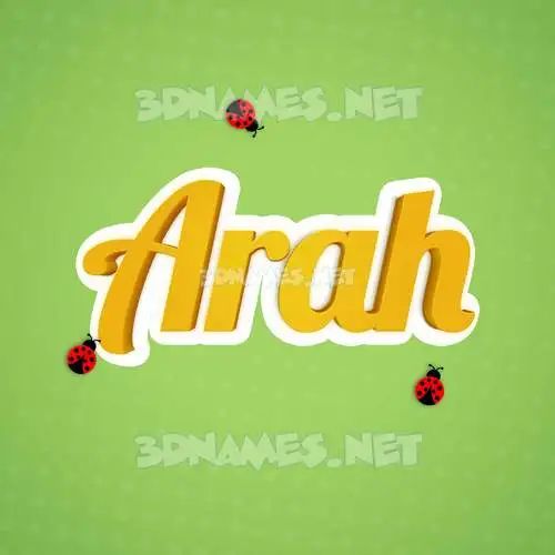 arah in Ladybugs style - 3D name wallpaper