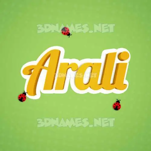 arali in Ladybugs style - 3D name wallpaper