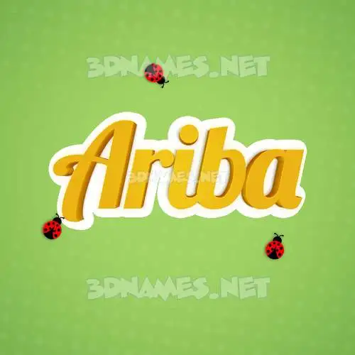 ariba in Ladybugs style - 3D name wallpaper
