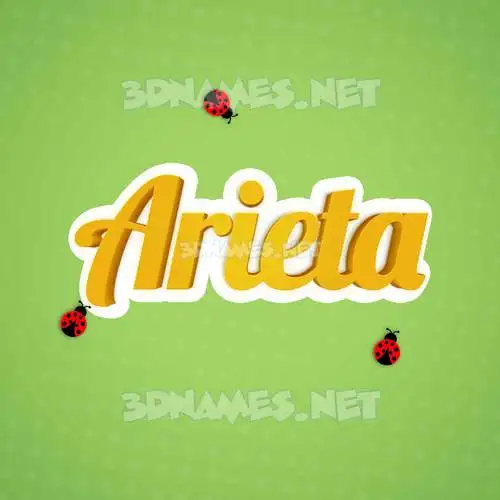 arieta in Ladybugs style - 3D name wallpaper