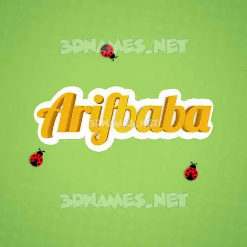 arifbaba in Ladybugs style - 3D name wallpaper
