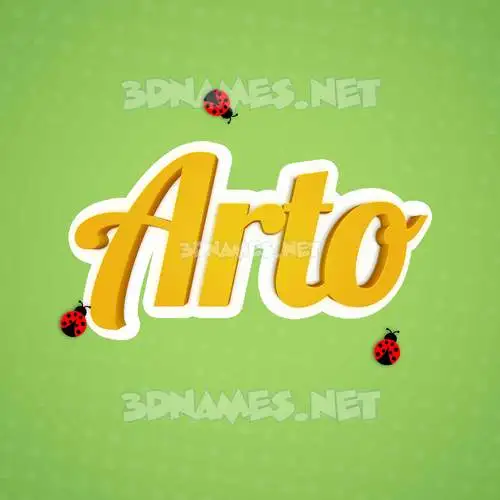 arto in Ladybugs style - 3D name wallpaper