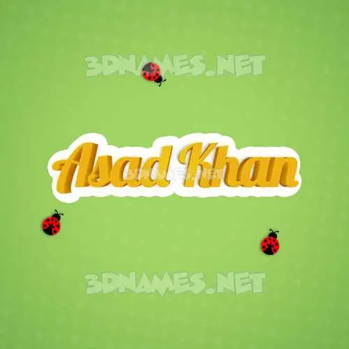 asad khan in Ladybugs style - 3D name wallpaper