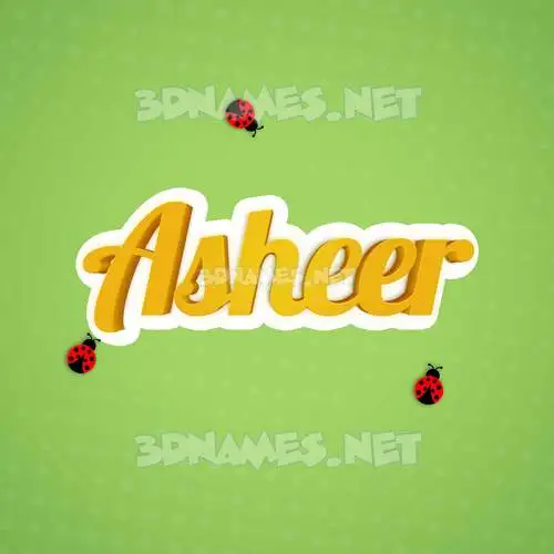 asheer in Ladybugs style - 3D name wallpaper