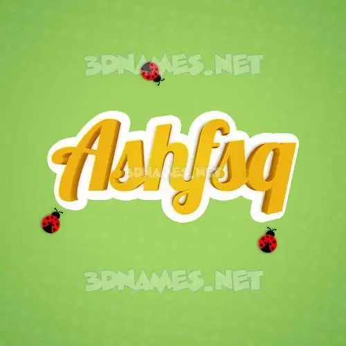 ashfsq in Ladybugs style - 3D name wallpaper