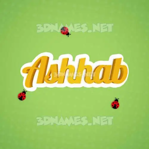 ashhab in Ladybugs style - 3D name wallpaper