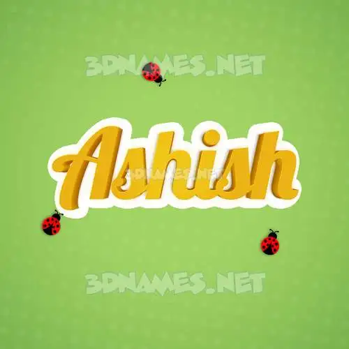 ashish in Ladybugs style - 3D name wallpaper