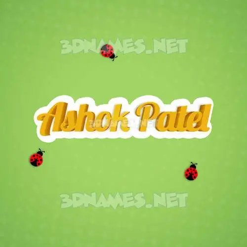 ashok patel in Ladybugs style - 3D name wallpaper