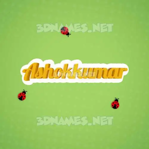 ashokkumar in Ladybugs style - 3D name wallpaper
