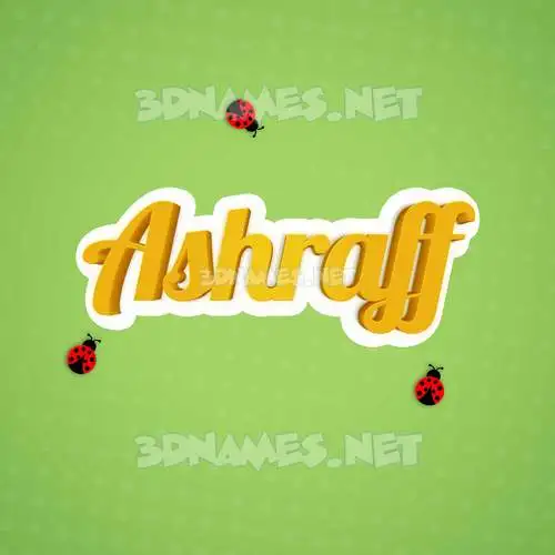 ashraff in Ladybugs style - 3D name wallpaper