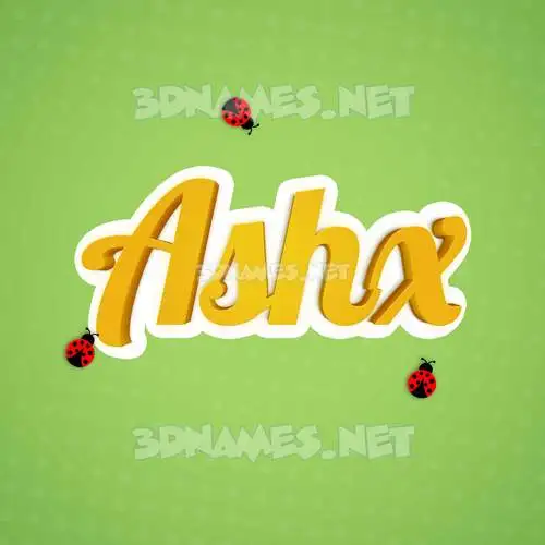 ashx in Ladybugs style - 3D name wallpaper