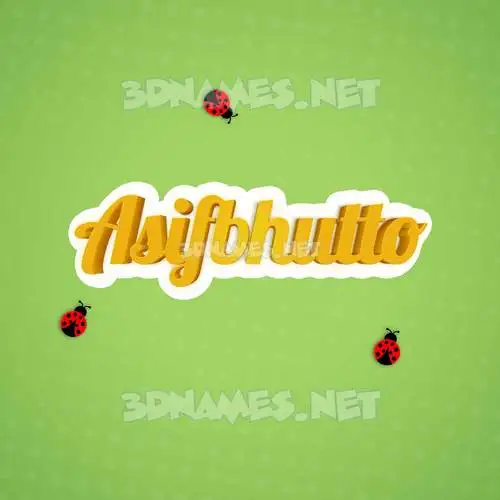 asifbhutto in Ladybugs style - 3D name wallpaper