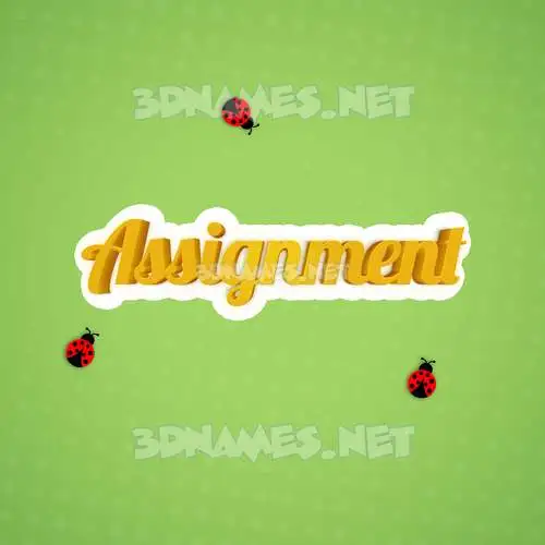 assignment in Ladybugs style - 3D name wallpaper
