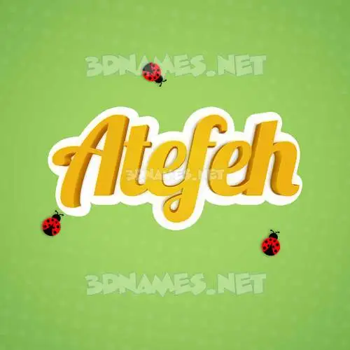 atefeh in Ladybugs style - 3D name wallpaper