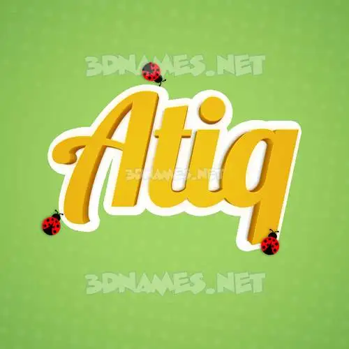 atiq in Ladybugs style - 3D name wallpaper