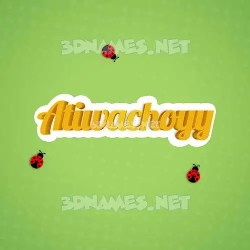 atiwachoyy in Ladybugs style - 3D name wallpaper