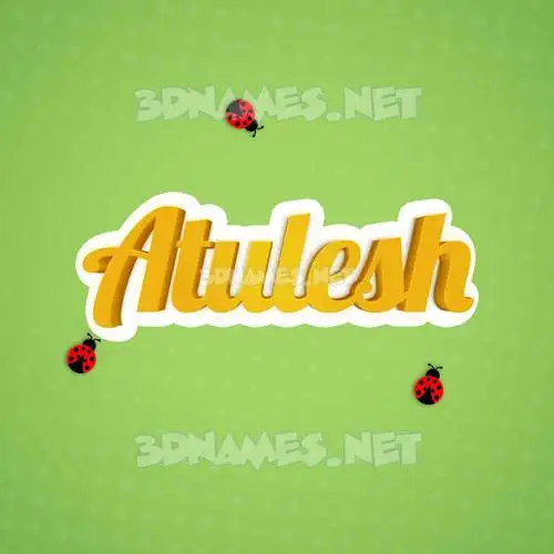 atulesh in Ladybugs style - 3D name wallpaper