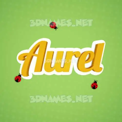 aurel in Ladybugs style - 3D name wallpaper