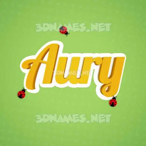 aury in Ladybugs style - 3D name wallpaper