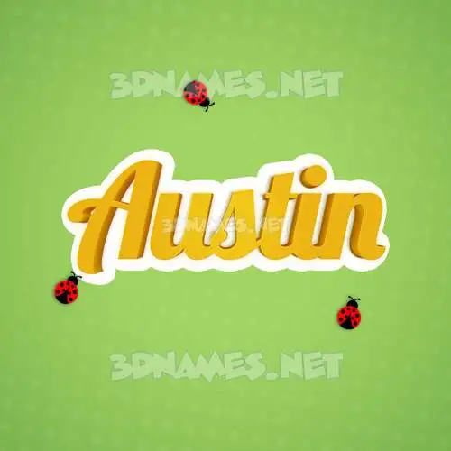 austin in Ladybugs style - 3D name wallpaper