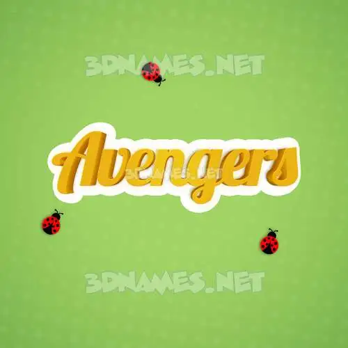 avengers in Ladybugs style - 3D name wallpaper