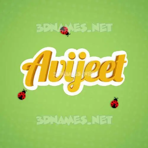 avijeet in Ladybugs style - 3D name wallpaper