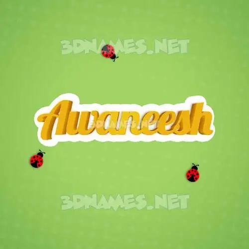 awaneesh in Ladybugs style - 3D name wallpaper