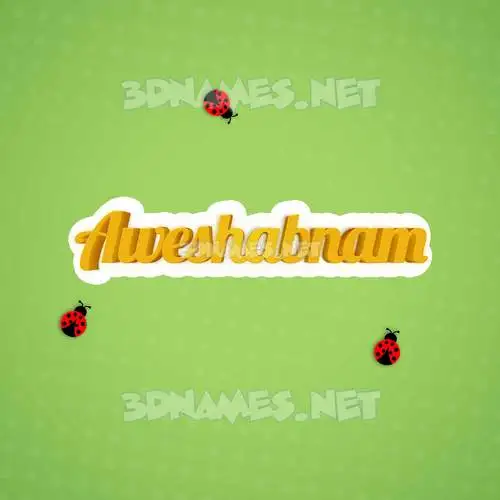 aweshabnam in Ladybugs style - 3D name wallpaper