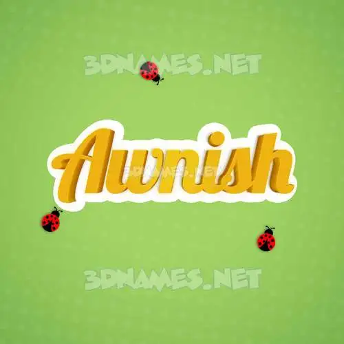 awnish in Ladybugs style - 3D name wallpaper