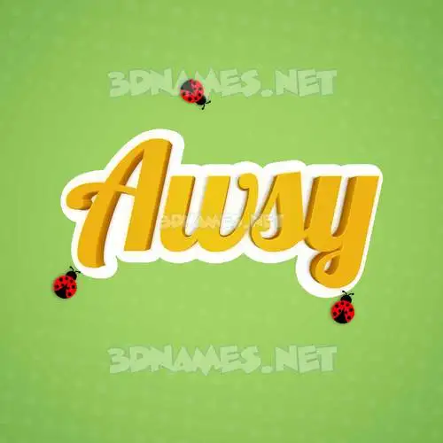 awsy in Ladybugs style - 3D name wallpaper