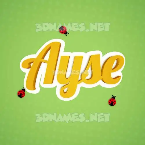 ayse in Ladybugs style - 3D name wallpaper