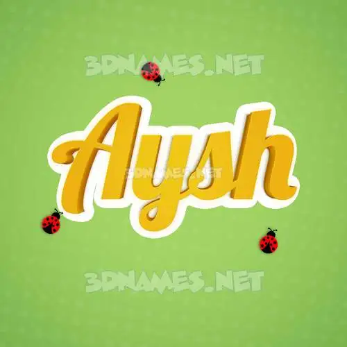 aysh in Ladybugs style - 3D name wallpaper
