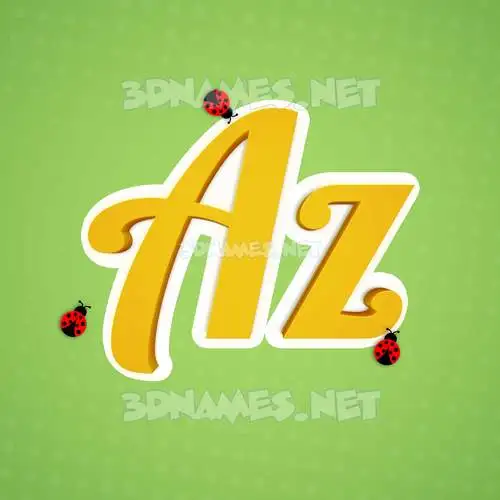 az in Ladybugs style - 3D name wallpaper