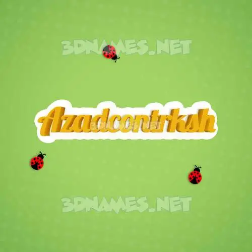 azadcontrksh in Ladybugs style - 3D name wallpaper