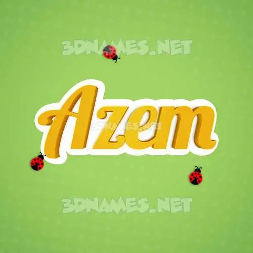 azem in Ladybugs style - 3D name wallpaper