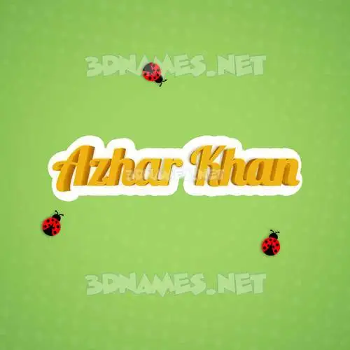 azhar khan in Ladybugs style - 3D name wallpaper azhar khan in Ladybugs style - 3D name wallpaper