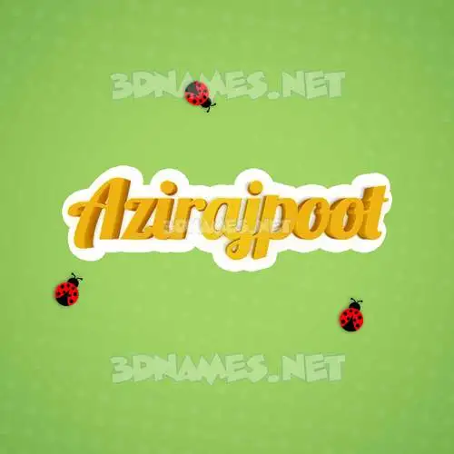 azirajpoot in Ladybugs style - 3D name wallpaper
