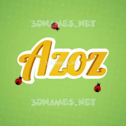 azoz in Ladybugs style - 3D name wallpaper