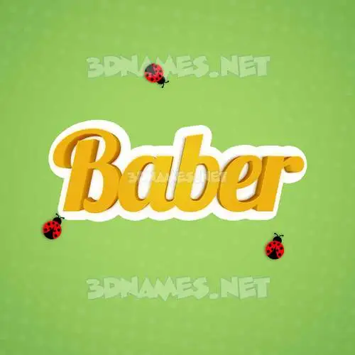 baber in Ladybugs style - 3D name wallpaper baber in Ladybugs style - 3D name wallpaper