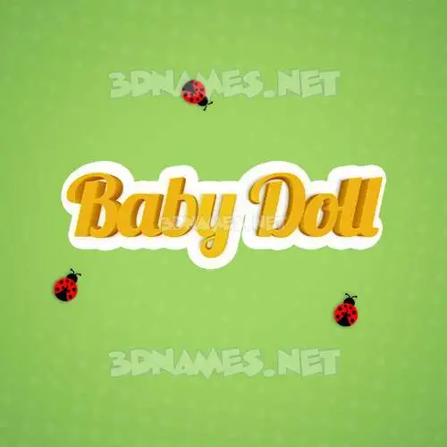 baby doll in Ladybugs style - 3D name wallpaper