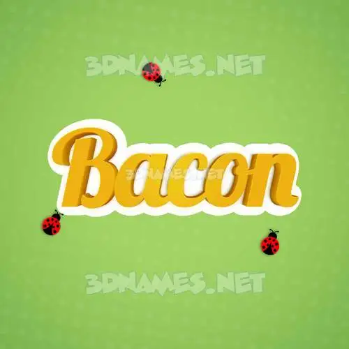 bacon in Ladybugs style - 3D name wallpaper