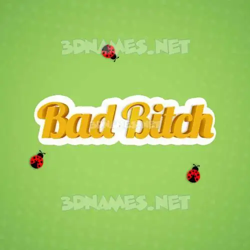 bad bitch in Ladybugs style - 3D name wallpaper