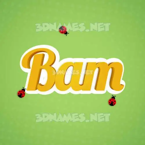 bam in Ladybugs style - 3D name wallpaper