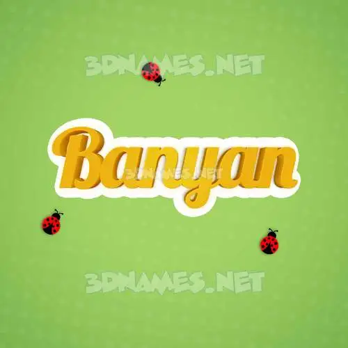 banyan in Ladybugs style - 3D name wallpaper banyan in Ladybugs style - 3D name wallpaper