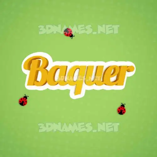 baquer in Ladybugs style - 3D name wallpaper