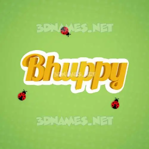 bhuppy in Ladybugs style - 3D name wallpaper