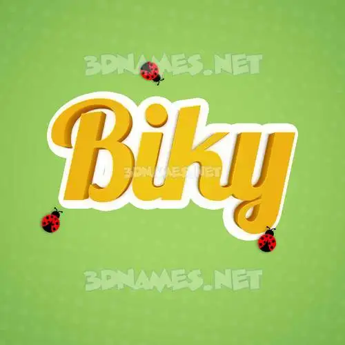 biky in Ladybugs style - 3D name wallpaper biky in Ladybugs style - 3D name wallpaper