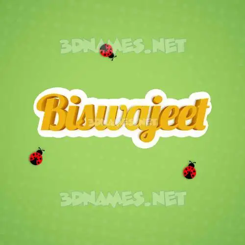 biswajeet in Ladybugs style - 3D name wallpaper
